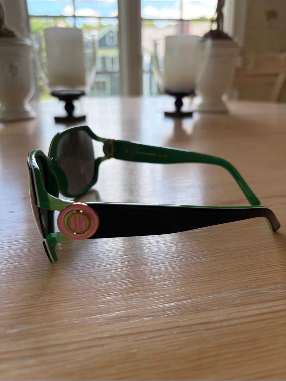 Lilly Pulitzer Black/Green/Pink Oversized Women's Sunglasses